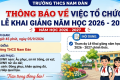 THÔNG BÁO VỀ VIỆC TỔ CHỨC LỄ KHAI GIẢNG NĂM HỌC 2026 – 2027